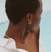 Load image into Gallery viewer, Person wearing a gold necklace and hoop earring by a pool
