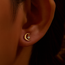 Load image into Gallery viewer, Opal Crescent Stud