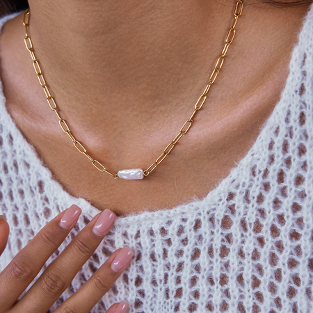 Pearl PaperLink Necklace