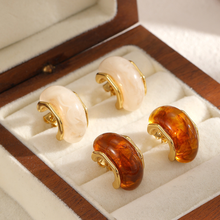 Load image into Gallery viewer, Milk Swirl Hoops